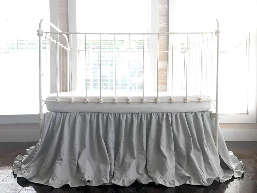 Gray discount crib skirt