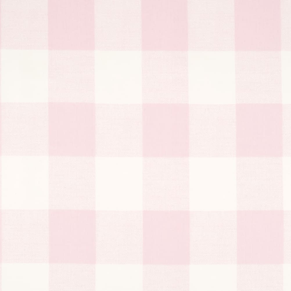 Pink buffalo check washed cotton fabric - gingham and buffalo check crib bedding - High Cotton Textile