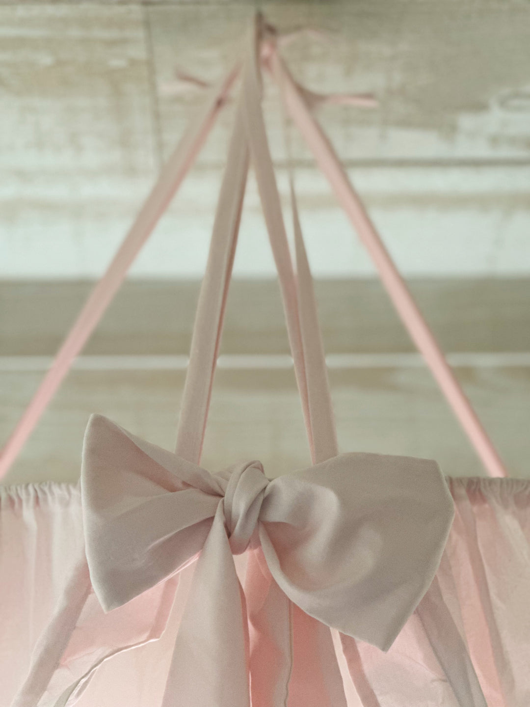 Baby Pink Ruffled Crib Canopy Set | Handmade Heirloom Nursery Bedding