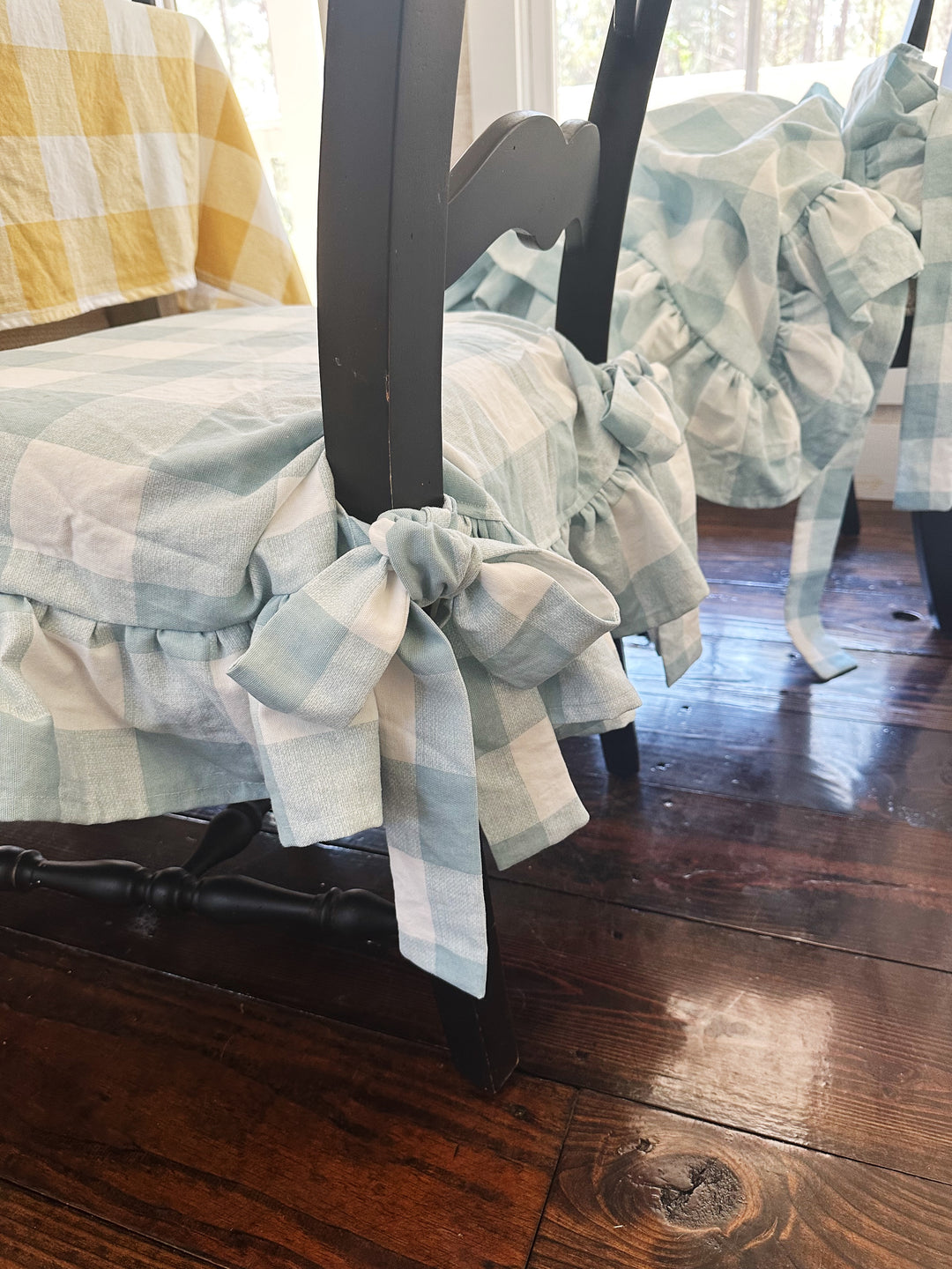 Farmhouse Ruffled Chair Slipcovers – Set of 4
