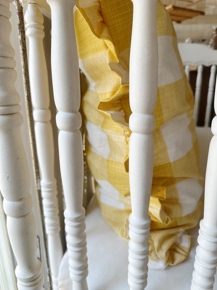 Yellow Buffalo Check Ruffled Pillow Sham – 26" Euro