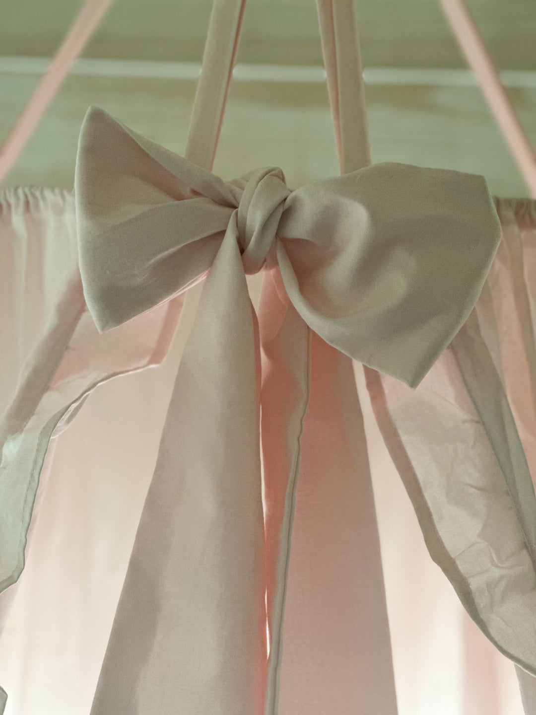 Baby Pink Ruffled Crib Canopy Set | Handmade Heirloom Nursery Bedding