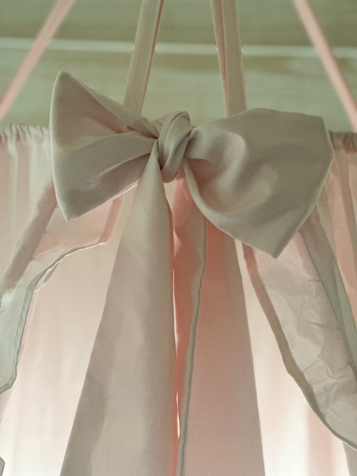 Baby Pink Ruffled Crib Canopy Set | Handmade Heirloom Nursery Bedding