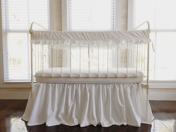 White | Farmhouse Bumperless Crib Bedding Set