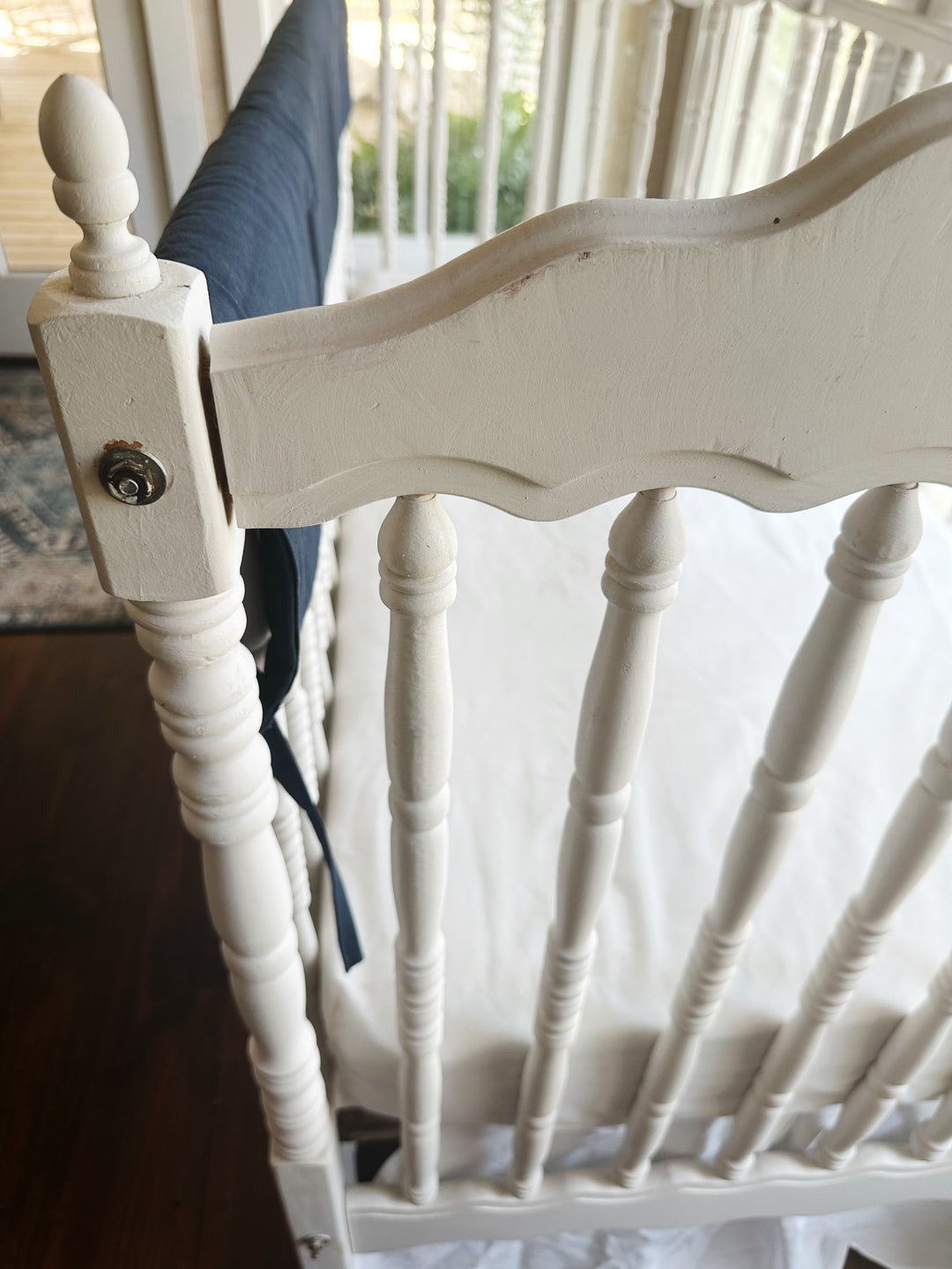 Navy & White Crib Rail Cover + Crib Skirt Set | Classic Baby Boy Nursery Bedding