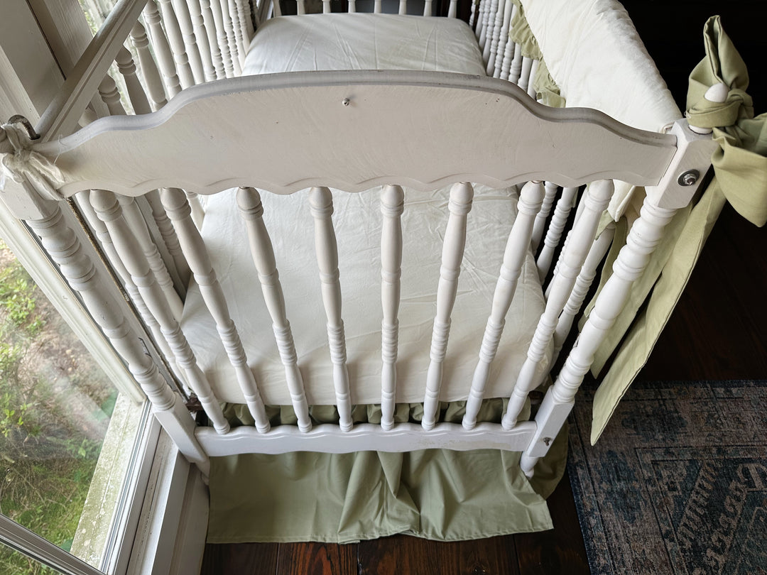 Sage Green & Ivory Crib Bedding Set