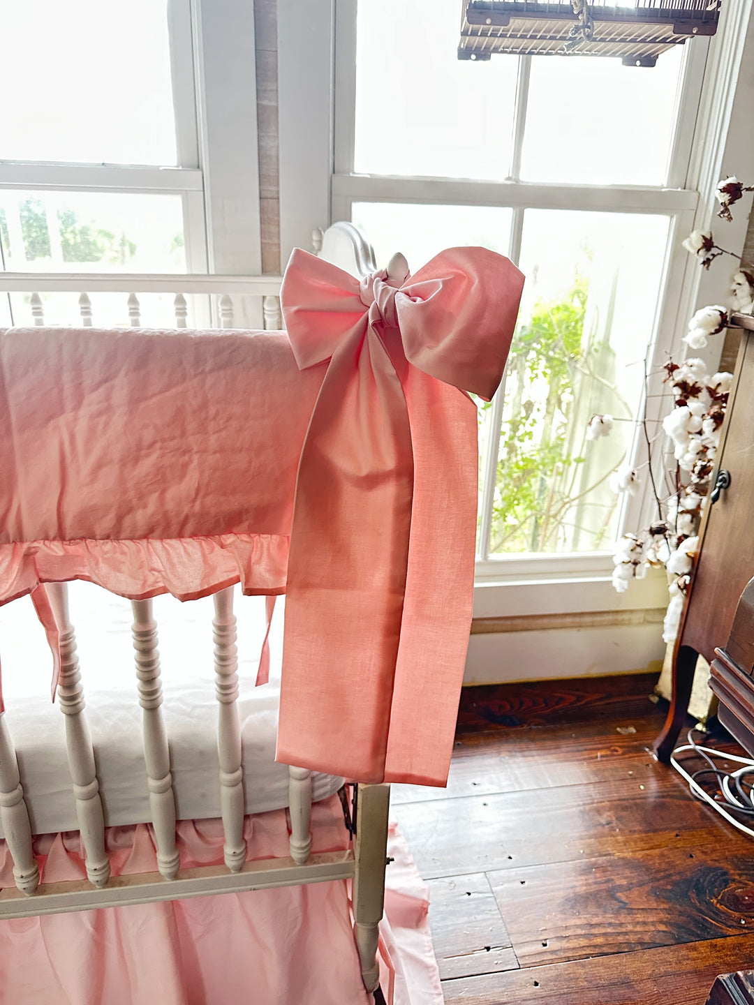 Sisters Pink Large Crib Bow