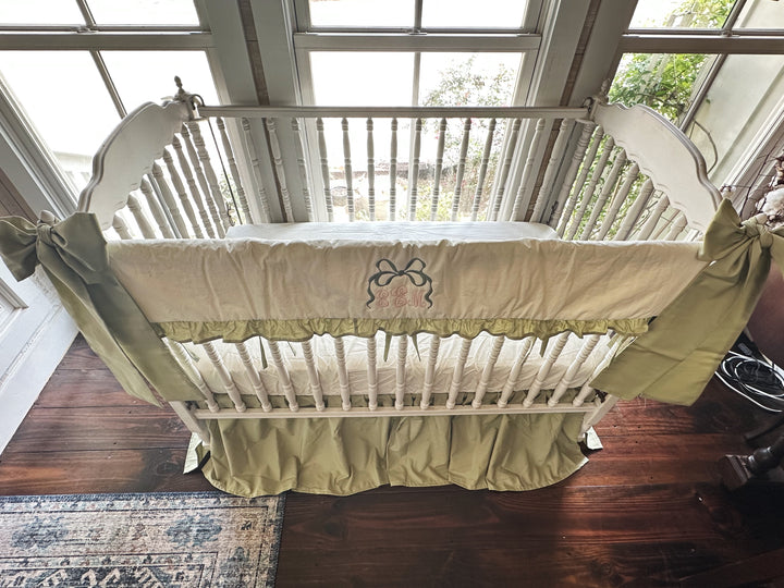 Sage Green & Ivory Crib Bedding Set