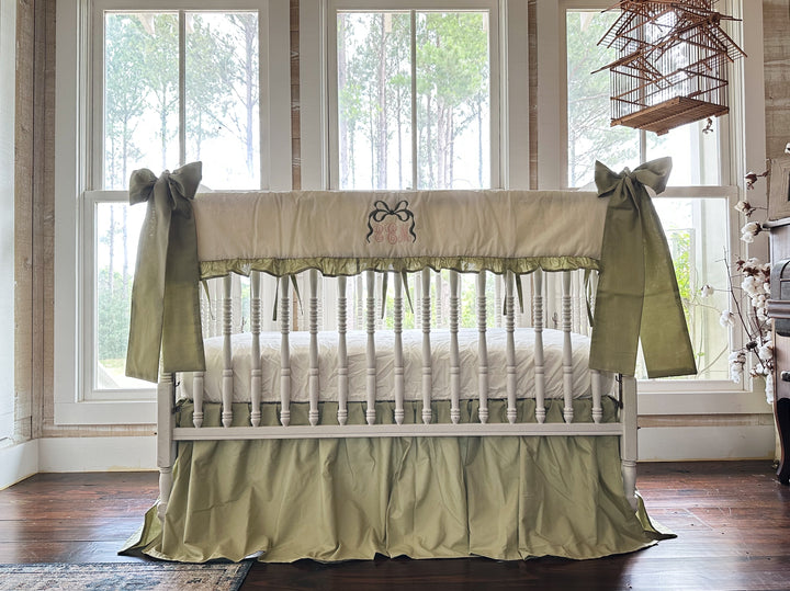 Sage Green & Ivory Crib Bedding Set