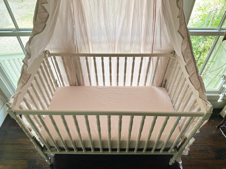 Baby Pink Ruffled Crib Canopy
