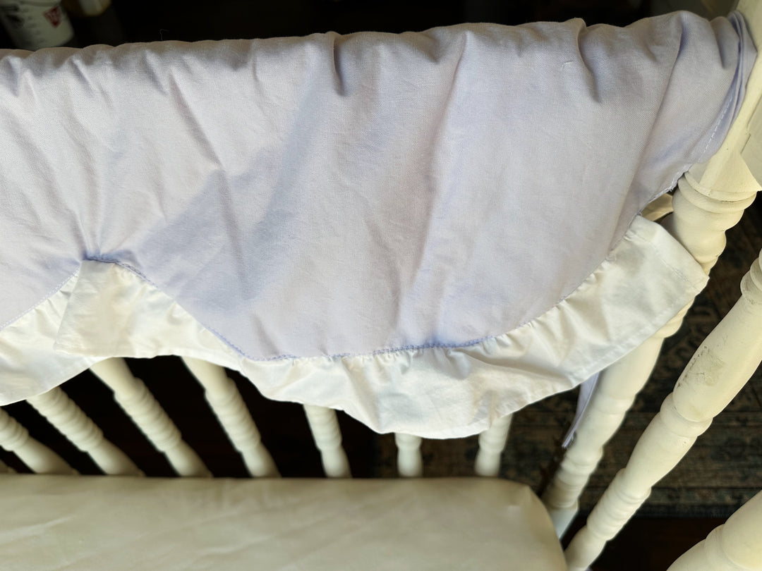 Lavender & White Ruffled Crib Rail Cover | Scallop Personalized Baby Girl Nursery | Teething Guard | Handmade