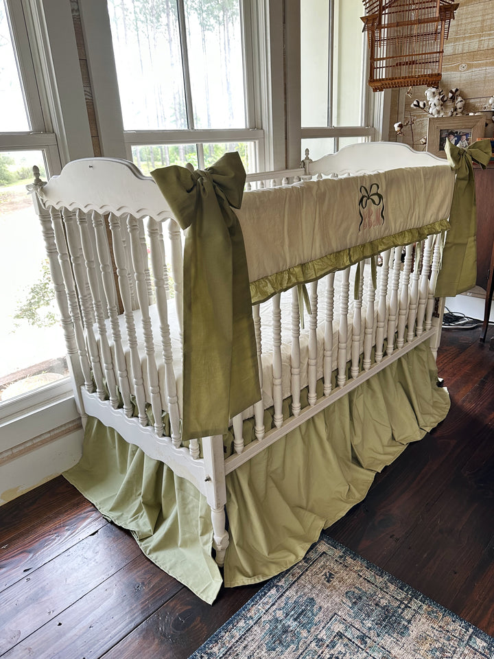 Sage Green & Ivory Crib Bedding Set