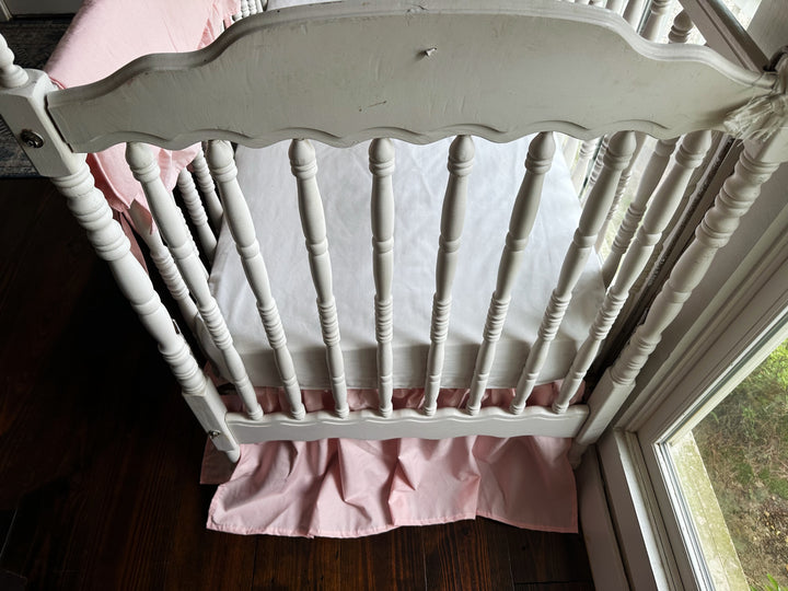 Sisters Pink Ruffled Crib Rail Cover Set with Crib Skirt