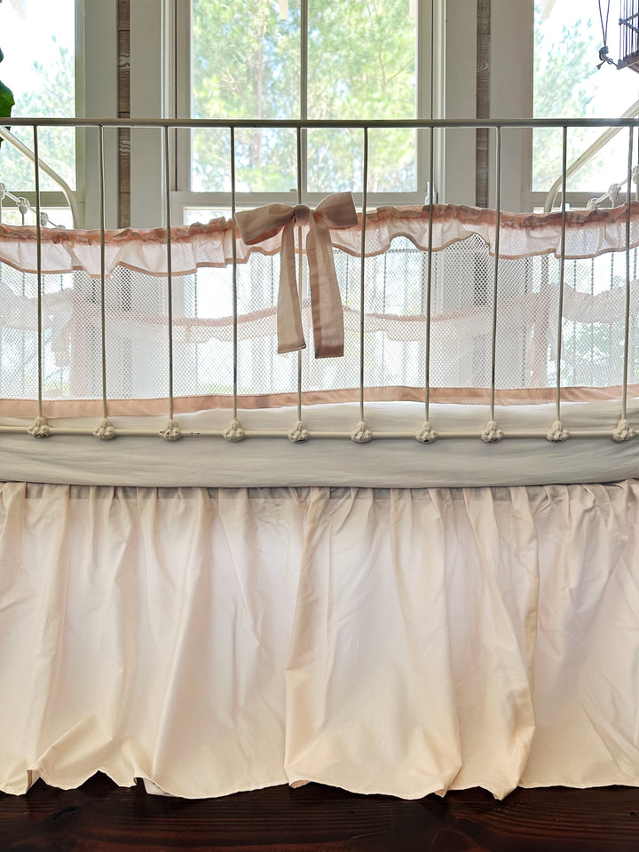 Farmhouse Ruffled Mesh Crib Bedding Set