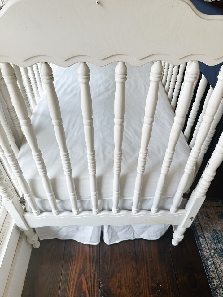 Navy & White Crib Rail Cover + Crib Skirt Set | Classic Baby Boy Nursery Bedding