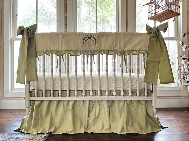 Sage Green & Ivory Crib Bedding Set
