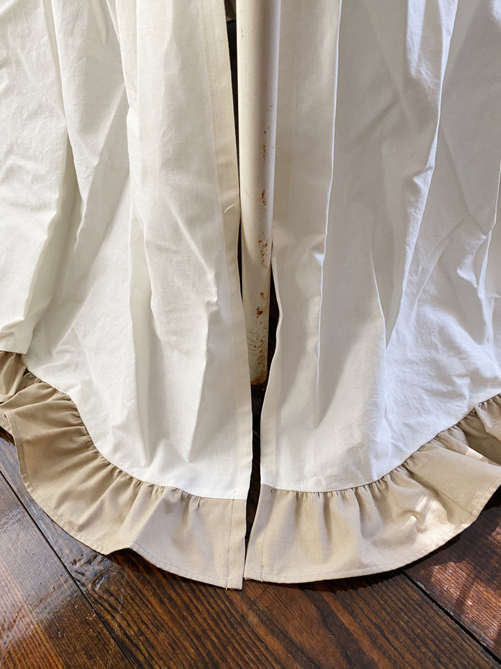 Porcelain and Oatmeal Ruffled Crib Skirt - High Cotton Textile 
