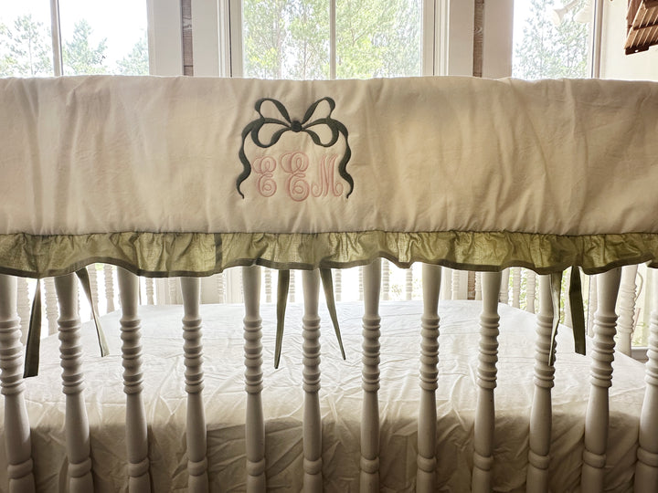 Sage Green & Ivory Crib Bedding Set