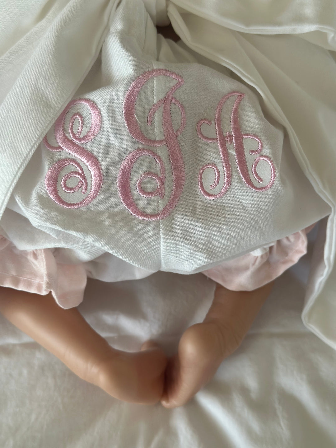 Personalized Newborn Ruffled Bloomers | Heirloom Baby Bloomers
