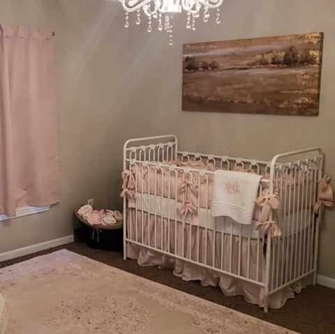Baby Pink Crib Bedding Set