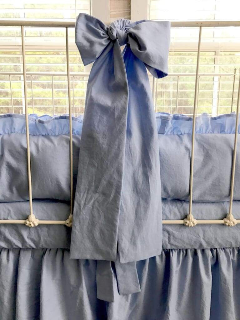 Baby Blue | Farmhouse Crib Bedding Set + Bows
