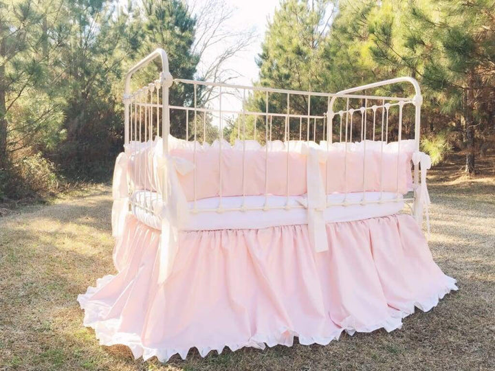Baby Pink + Ivory | Ruffled Crib Bedding Set
