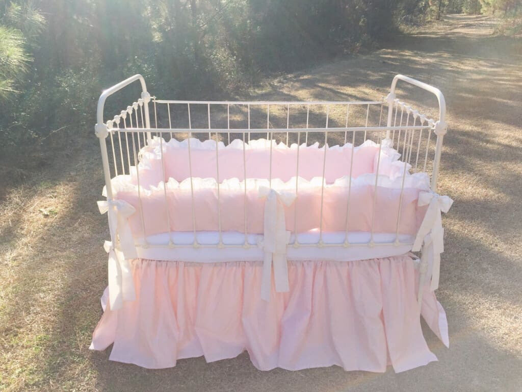 Baby Pink + Ivory | Farmhouse Crib Bedding Set