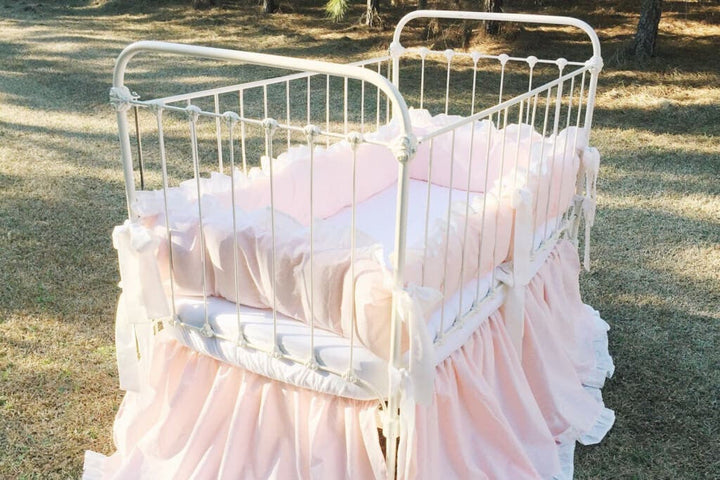 Baby Pink + Ivory | Ruffled Crib Liners