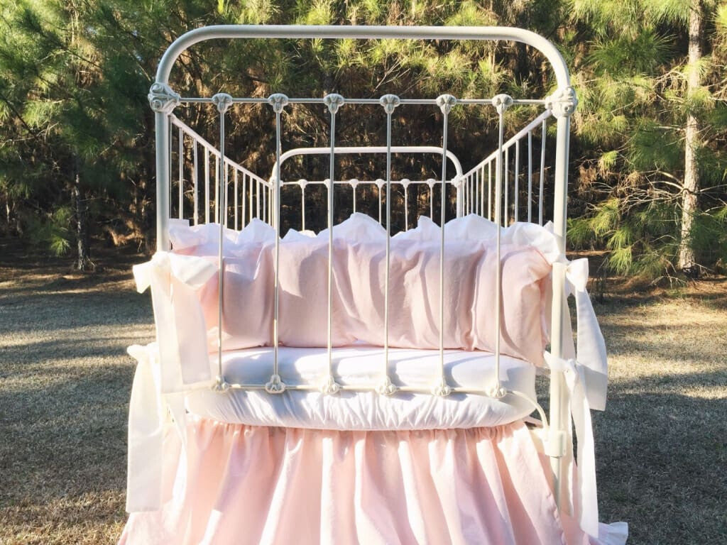 Baby Pink + Ivory | Ruffled Crib Liners