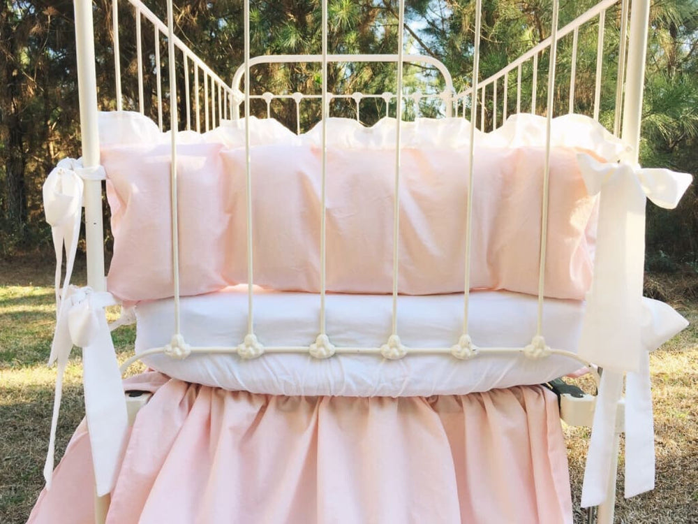 Baby Pink + Ivory | Ruffled Crib Liners