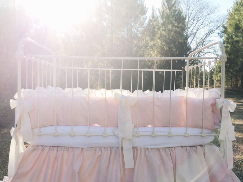 Baby Pink + Ivory | Ruffled Crib Liners