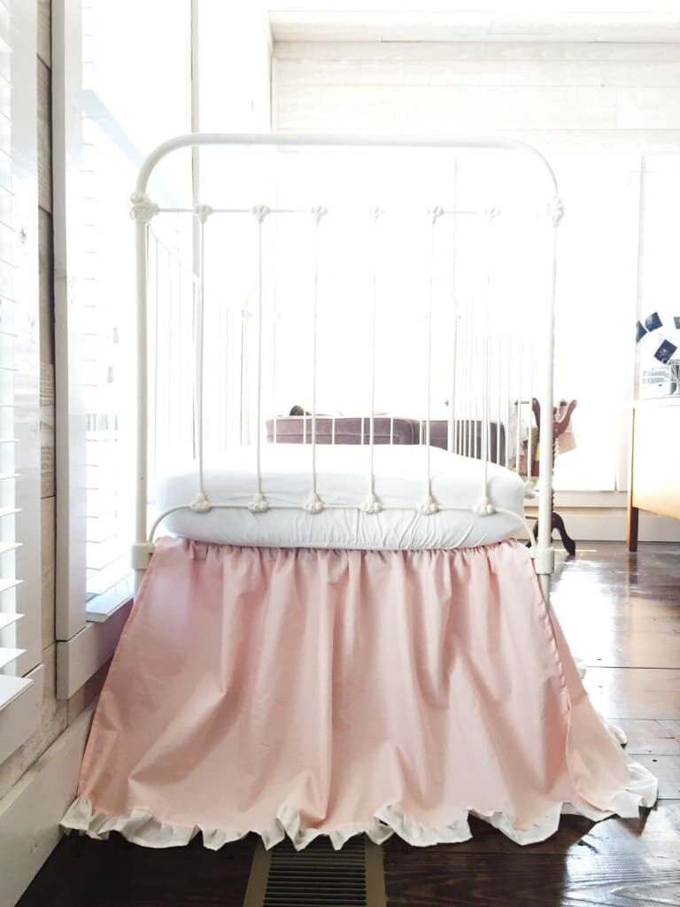 Baby Pink + Ivory | Ruffled Crib Skirt