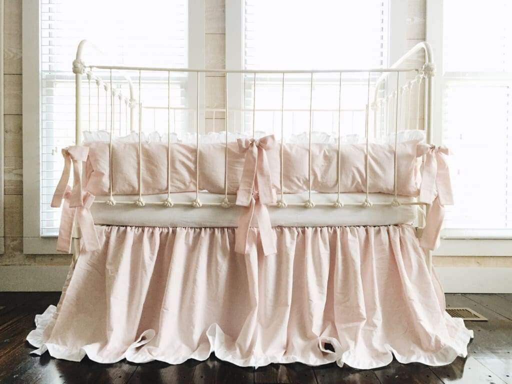 Baby Pink + White | Ruffled Crib Bedding Set