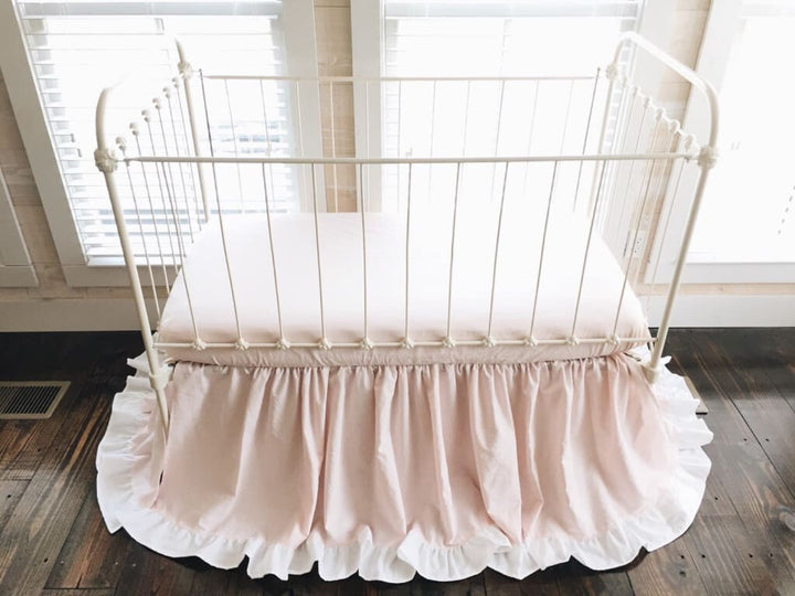 Baby Pink + White | Ruffled Crib Skirt