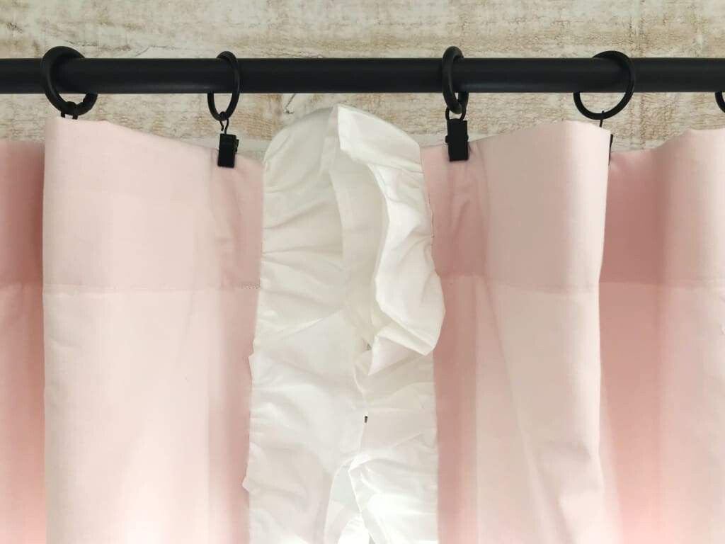 Baby Pink and White | Ruffled Curtains