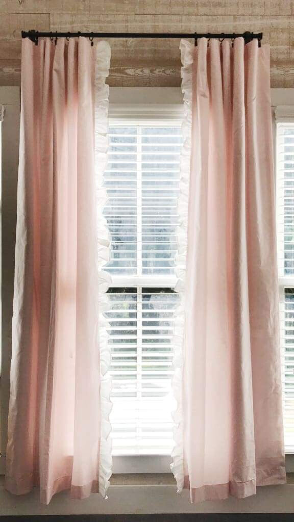 Baby Pink and White | Ruffled Curtains