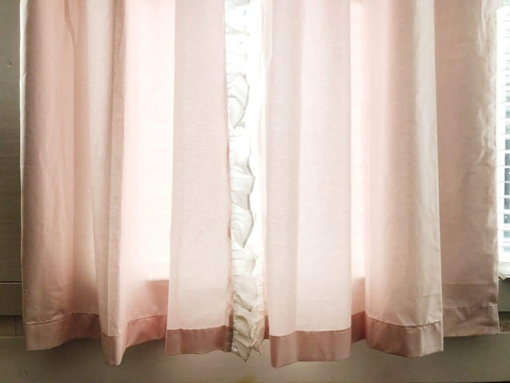 Baby Pink and White | Ruffled Curtains