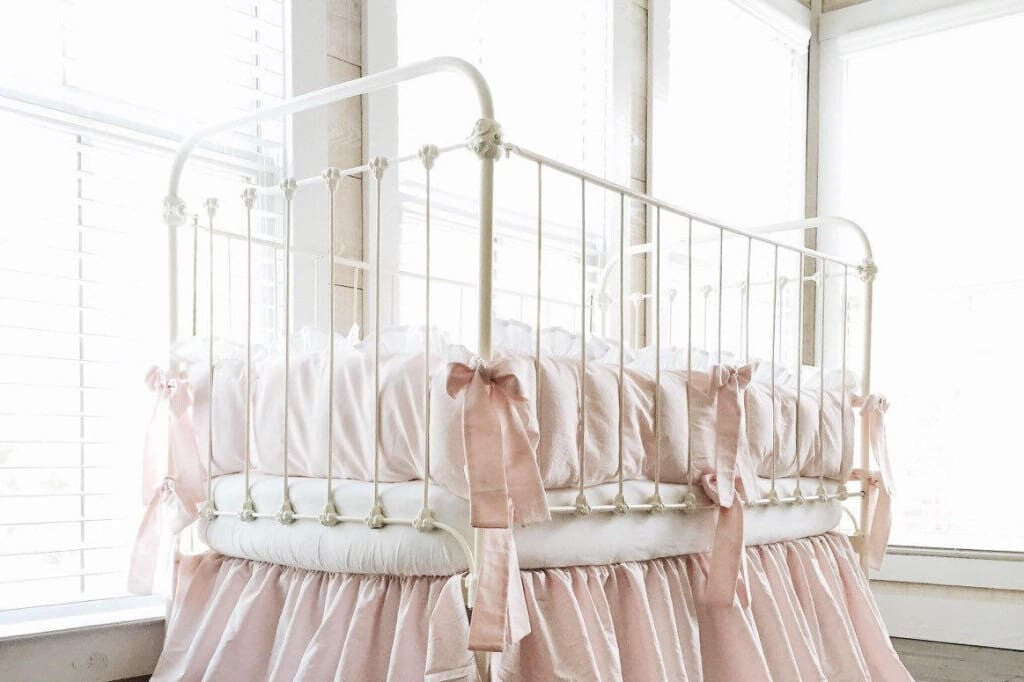 Baby Pink + White | Ruffled Crib Liners