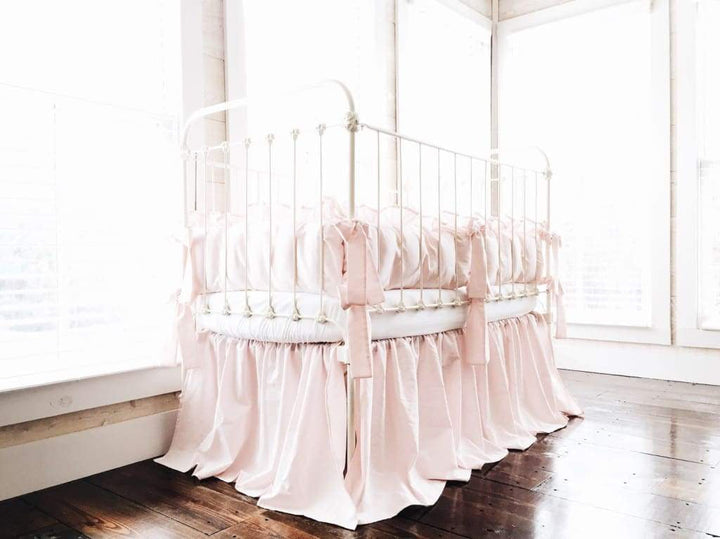 Baby Pink Farmhouse Crib Bedding Set - High Cotton Textile 