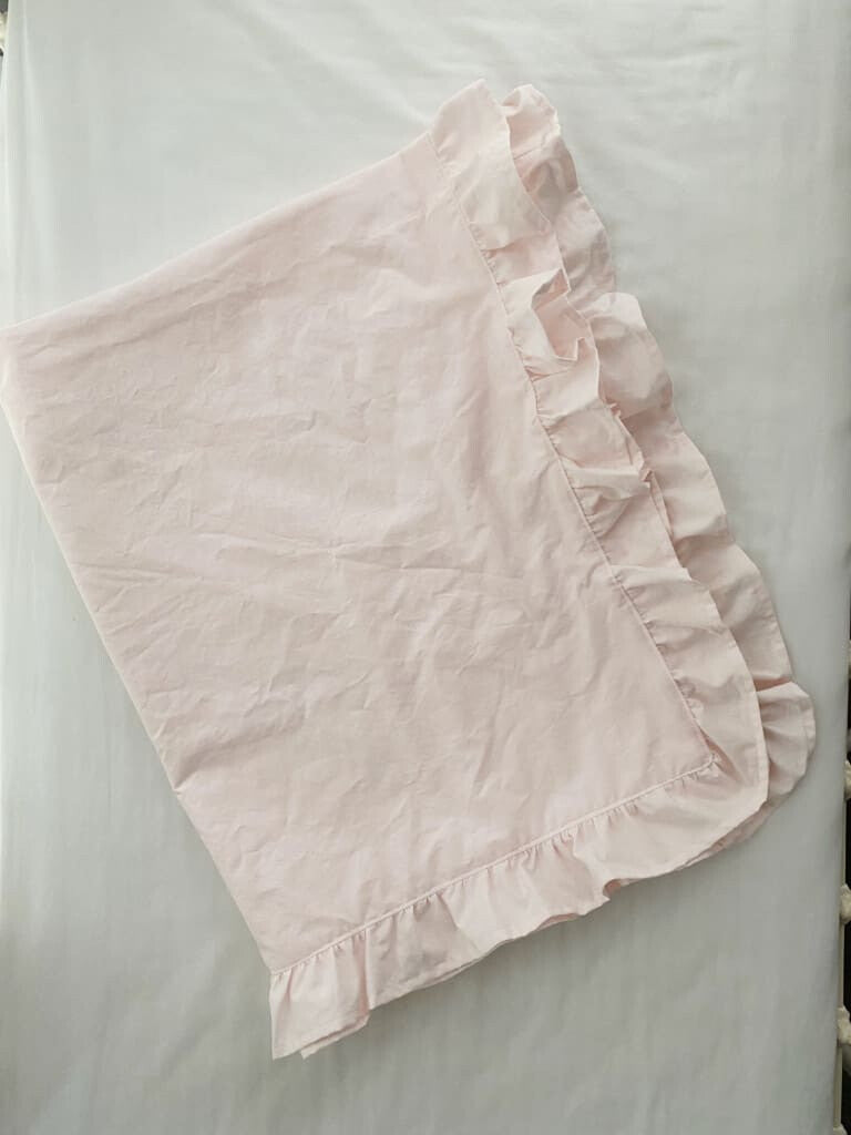 Baby Pink Ruffled Crib Blanket