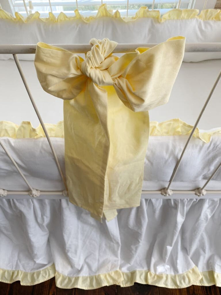 Baby Yellow Large Crib Bow handmade heirloom nursery - High Cotton Textile