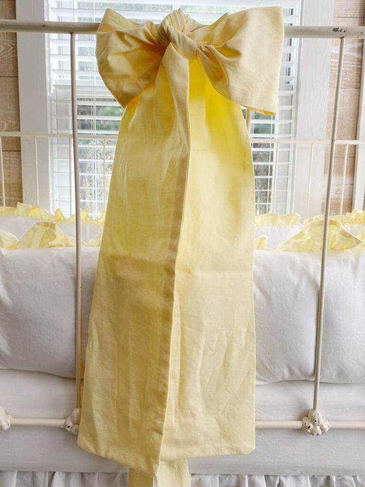 Baby Yellow Large Crib Bow handmade heirloom nursery - High Cotton Textile
