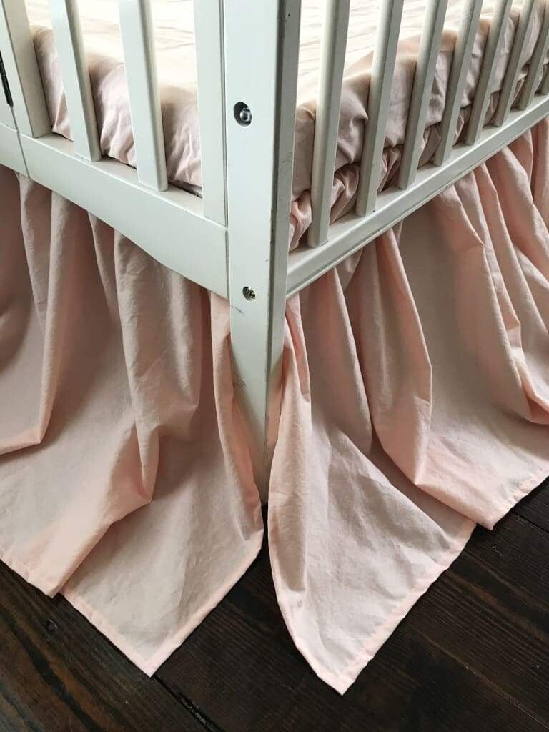 Ballet Slipper Mini Crib Skirt handmade heirloom nursery - High Cotton Textile