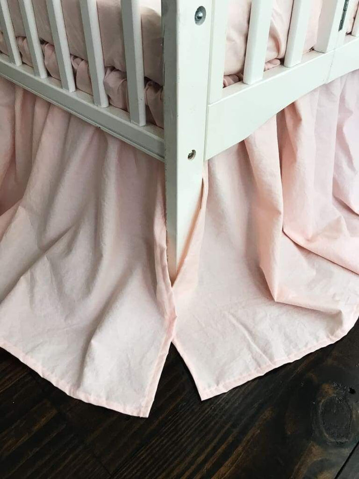 Ballet Slipper Mini Crib Skirt handmade heirloom nursery - High Cotton Textile