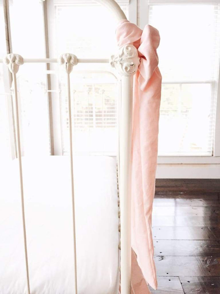 Ballet Slipper Pink Large Crib Bow handmade heirloom nursery - High Cotton Textile