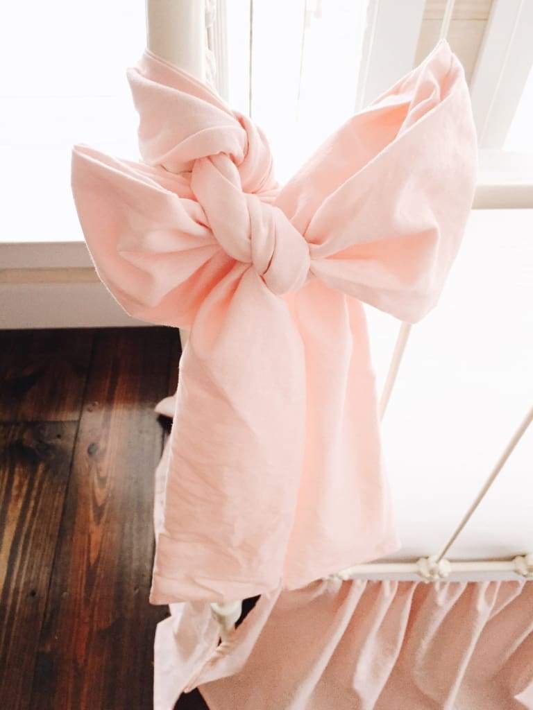 Ballet Slipper Pink Large Crib Bow handmade heirloom nursery - High Cotton Textile