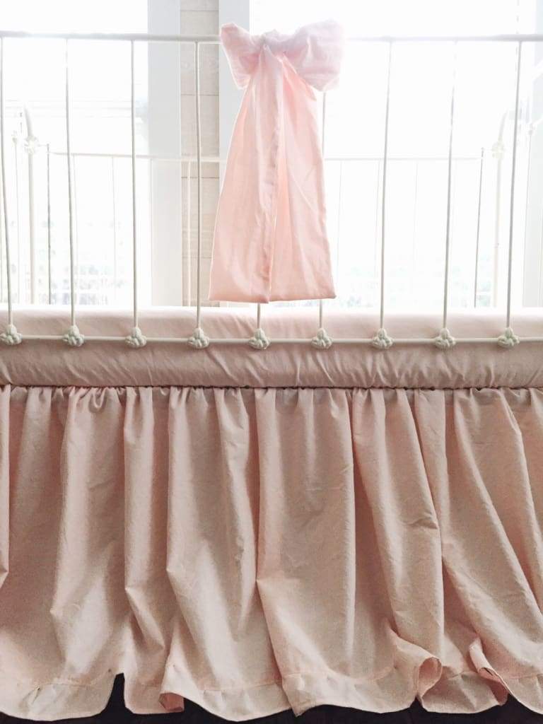 Ballet Slipper Pink Ruffle Baby Bedding Set for Girls handmade heirloom nursery - High Cotton Textile