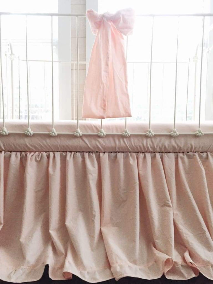 Ballet Slipper Pink Ruffle Baby Bedding Set for Girls handmade heirloom nursery - High Cotton Textile