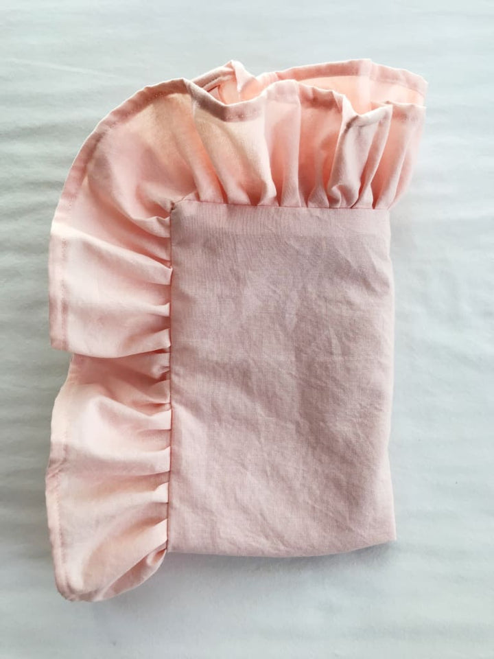 Ballet Slipper Pink Ruffled Pillow Sham handmade heirloom nursery - High Cotton Textile
