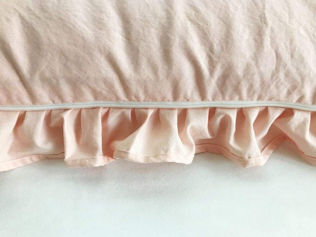 Ballet Slipper Pink Ruffled Pillow Sham handmade heirloom nursery - High Cotton Textile